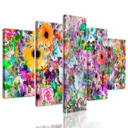5 részes kép virágok fényes színekben