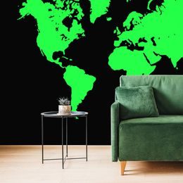 Öntapadó tapéta zöld világtérkép