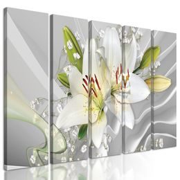 5 részes kép egyedi fehér liliom