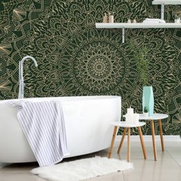 Öntapadó tapéta gyönyörűen kidolgozott Mandala zöld kivitelben