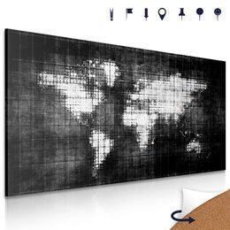 Parafa kép futurisztikus világtérkép fekete-fehérben
