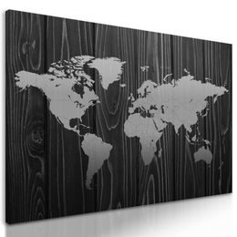 Kép luxus világtérkép fekete-fehér kivitelben