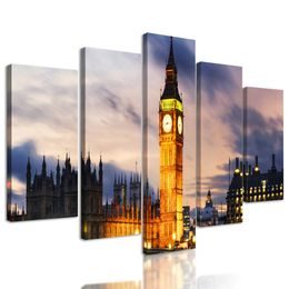 5 részes kép kivilágított Big Ben