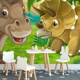 Egyedi boldog dinoszauruszok öntapadó tapéta