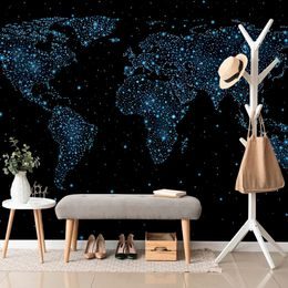 Öntapadó tapéta világtérkép az éjszakai égbolton
