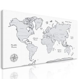 Kép csodálatos fekete-fehér világtérkép