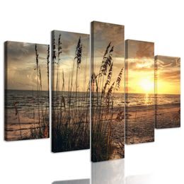 5 részes kép mágikus naplemente a partról