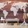 Öntapadó tapéta modern világtérkép egy fából készült háttéren