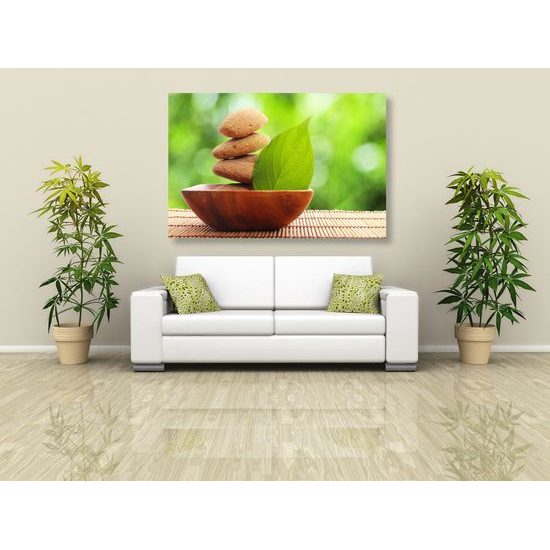 Kép Zen kövek és levél a természetben