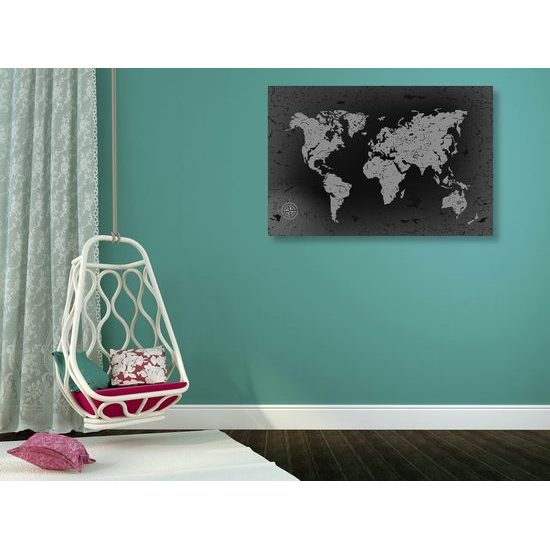 Parafa kép régi világ térkép absztrakt háttérel fekete fehérben