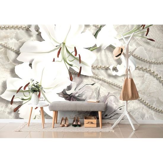 Tapéta gyöngy liliom virággal