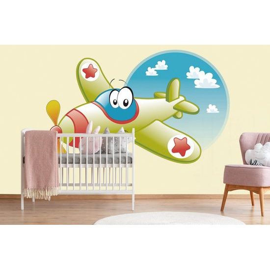 Tapéta boldog repülőgép a felhőkben