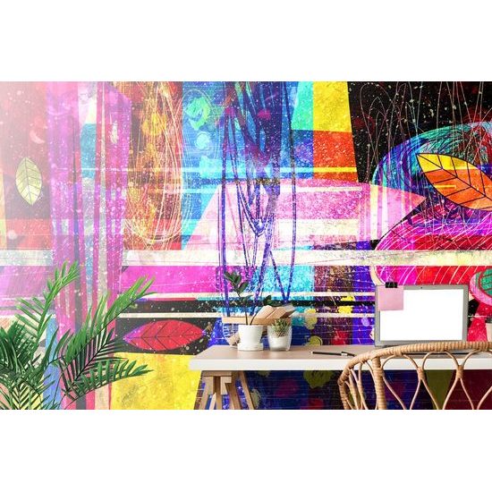 Öntapadó tapéta absztrakció színekből és formákból