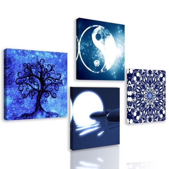 Képszett harmónia kék háttéren