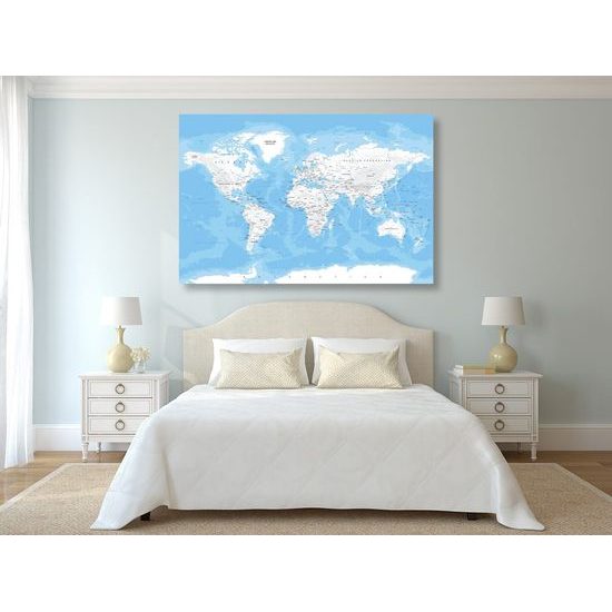 Kép fehér-kék világtérkép