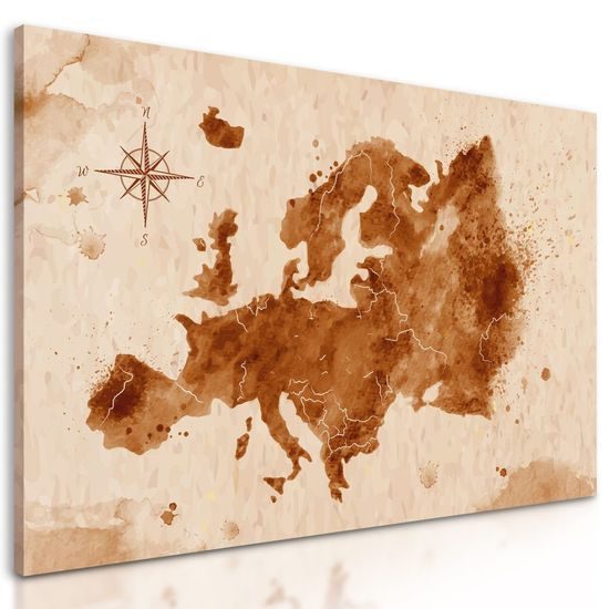 Kép Európa régi térképe szépia kivitelben