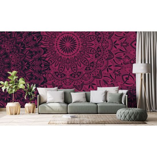 Öntapadó tapéta modern mandala fekete és rózsaszín kivitelben