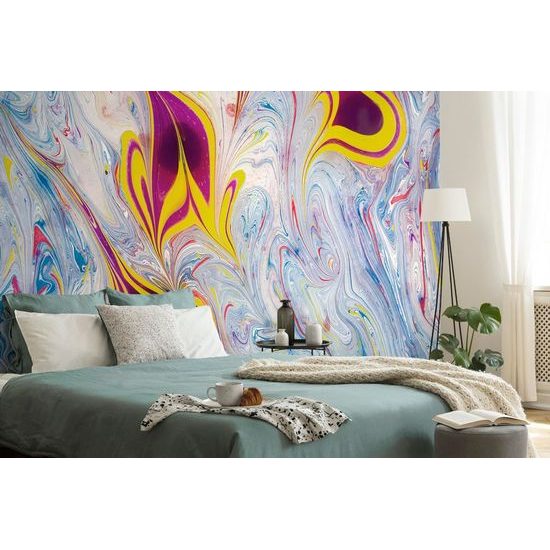 Tapéta érdekes színjáték Ebru változatban