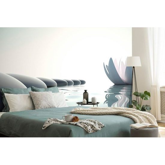 Tapéta nyugtató Zen kövek lótuszvirággal