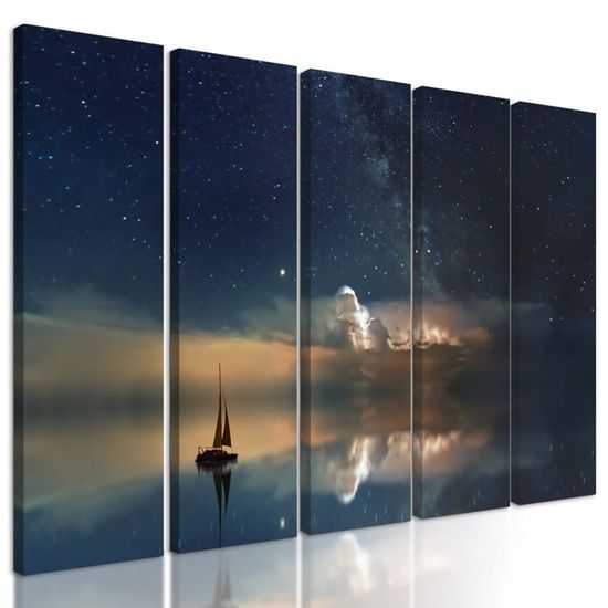 5 részes kép csónak a sötétség leple alatt