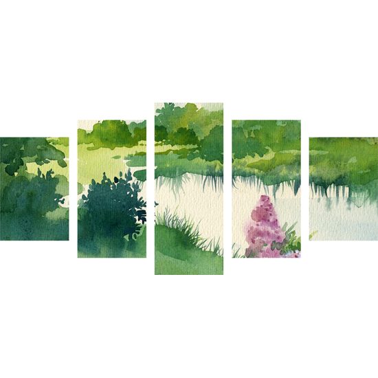 5 részes kép megnyugtató zöld