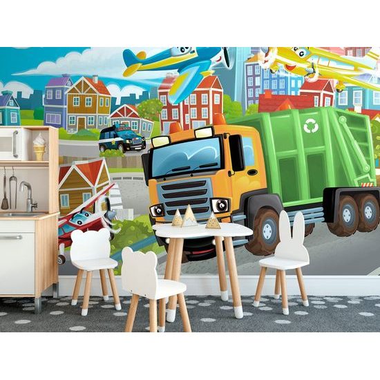 Tündérmese kukásautó öntapadó tapéta