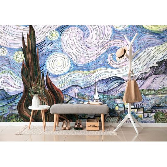 Öntapadó tapéta Van Gogh csillagos éjszaka utánzata