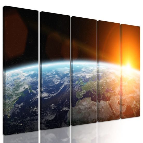 5 részes kép Föld bolygó látványa az űrállomásról
