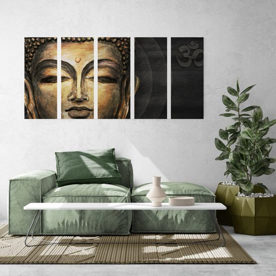 5 részes kép meditáló Buddha