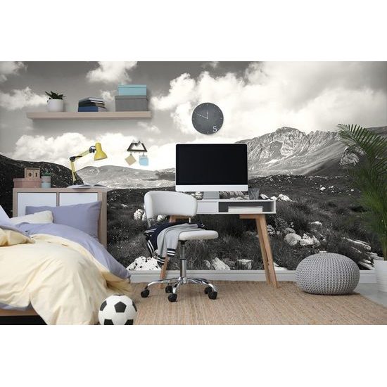 Öntapadó fotótapéta Falikép Montenegró vad természete fekete-fehér változatban