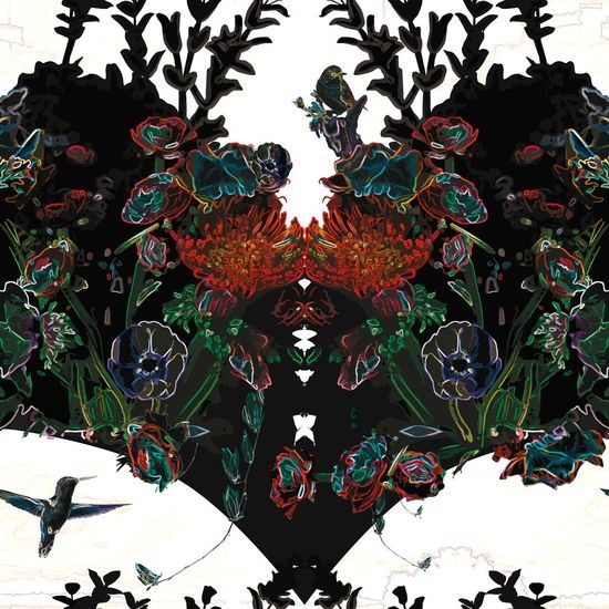 Tapéta varázslatos rét fehér alapon