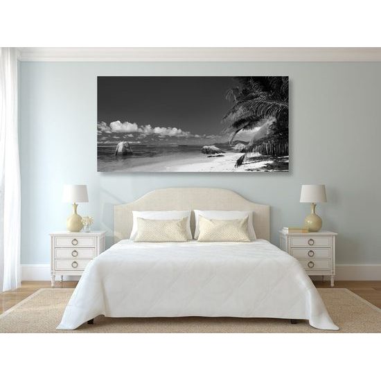Kép csodálatos homokos tenger fekete-fehér kivitelben
