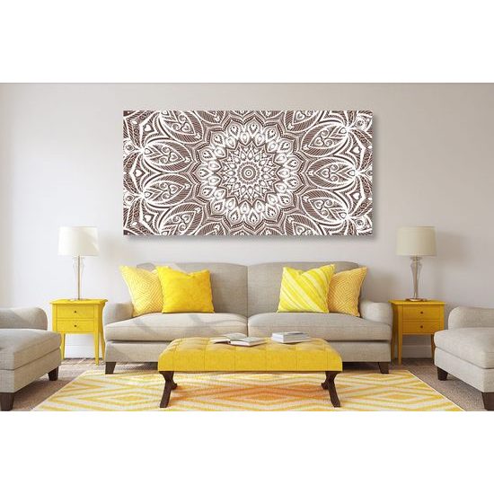 Kép a harmónia egyedi fehér-barna Mandalája