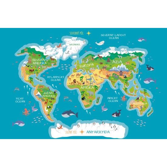 Tapéta gyermek képes térkép