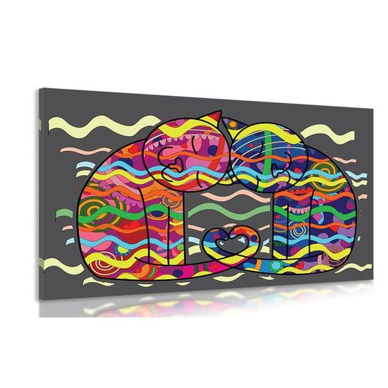 Kép szerelmes macskák pop art stílusban