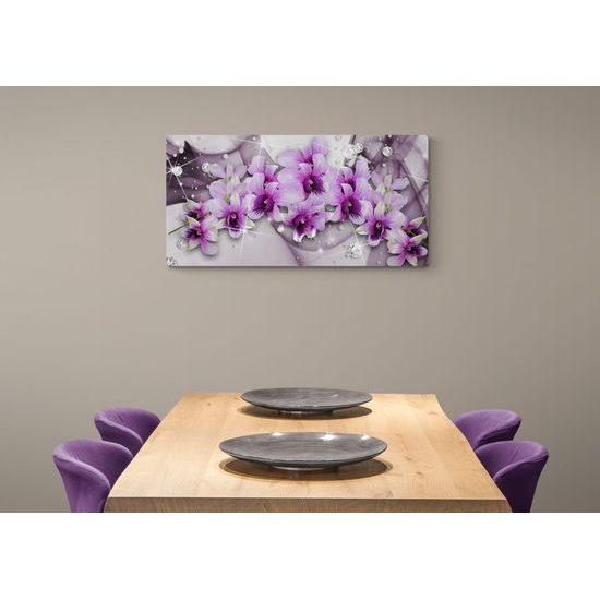 Kép elbűvölő virágok absztrakt háttéren