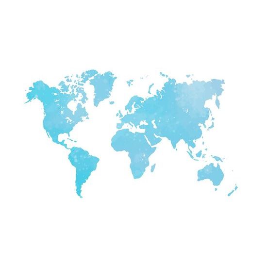 Tapéta térkép pasztell kék színben