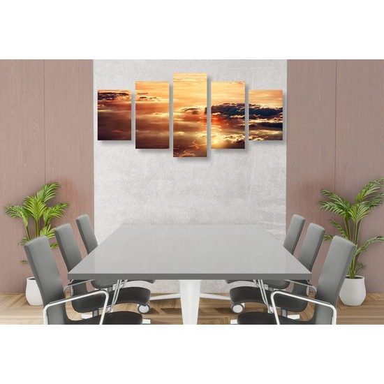 5 részes kép naplemente a felhők felett