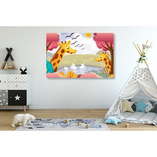 Kép kíváncsi zsiráfok