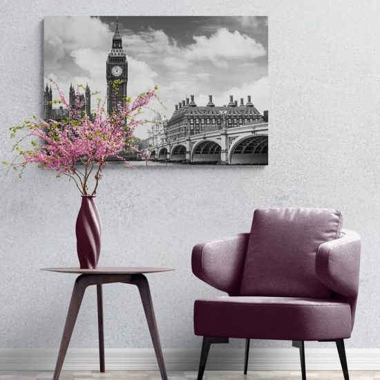 Kép Elisabeth Tower Londonban fekete-fehér kivitelben
