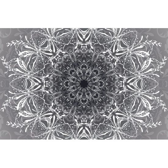 Tapéta Mandala fekete-fehér kivitelben