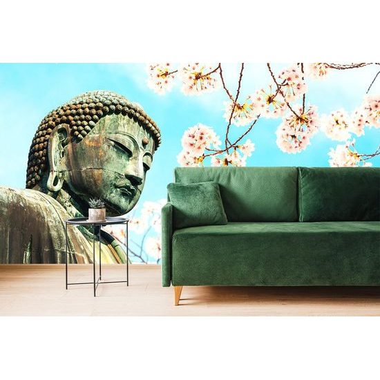 Öntapadó tapéta Buddha cseresznyevirágokkal