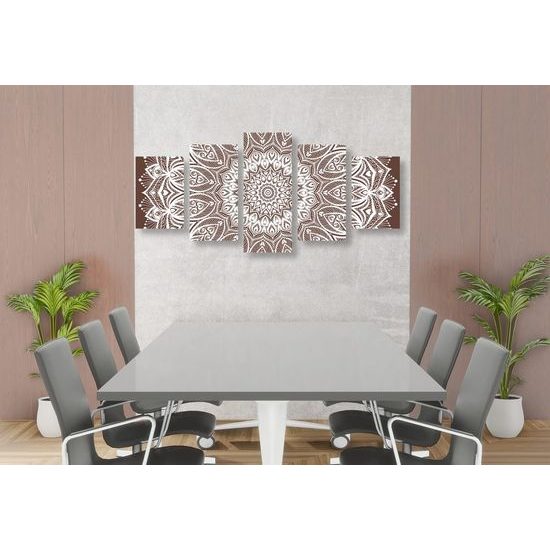 5 részes kép végtelen Mandala barna kivitelben