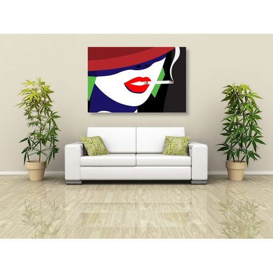 Kép hölgy cigarettával pop art kivitelben