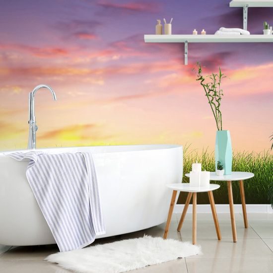 Öntapadó tapéta napsugarak a rét felett