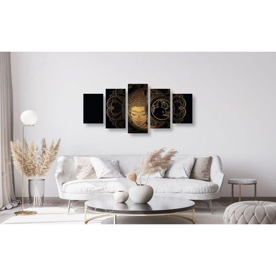 5 részes kép kiegyensúlyozott Buddha
