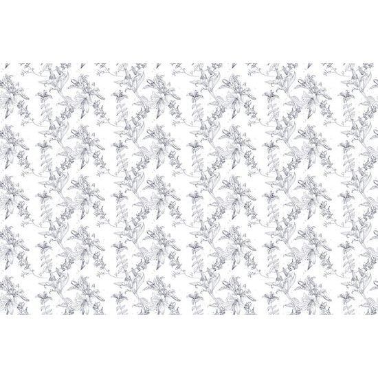 Tapéta gyengéd orchidea fehér kivitelben