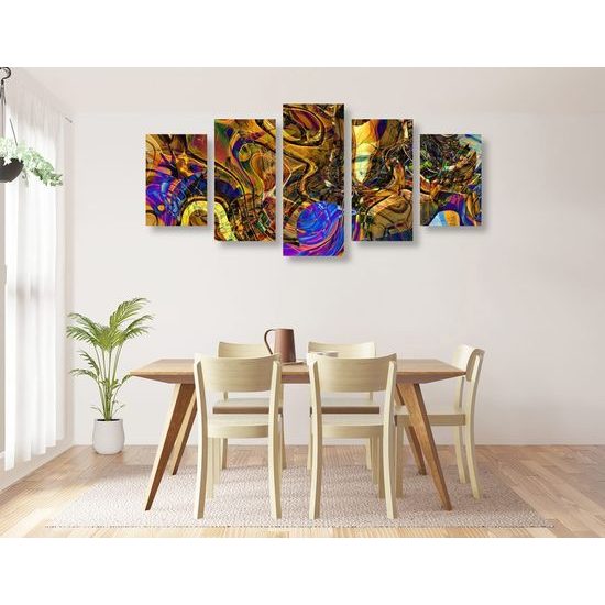 5 részes kép pszichedelikus absztrakció