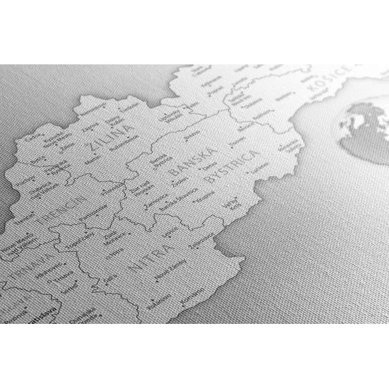 Kép Szlovákia fekete-fehér térképe