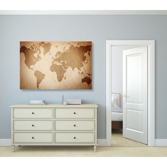 Kép világtérkép szépia kivitelben